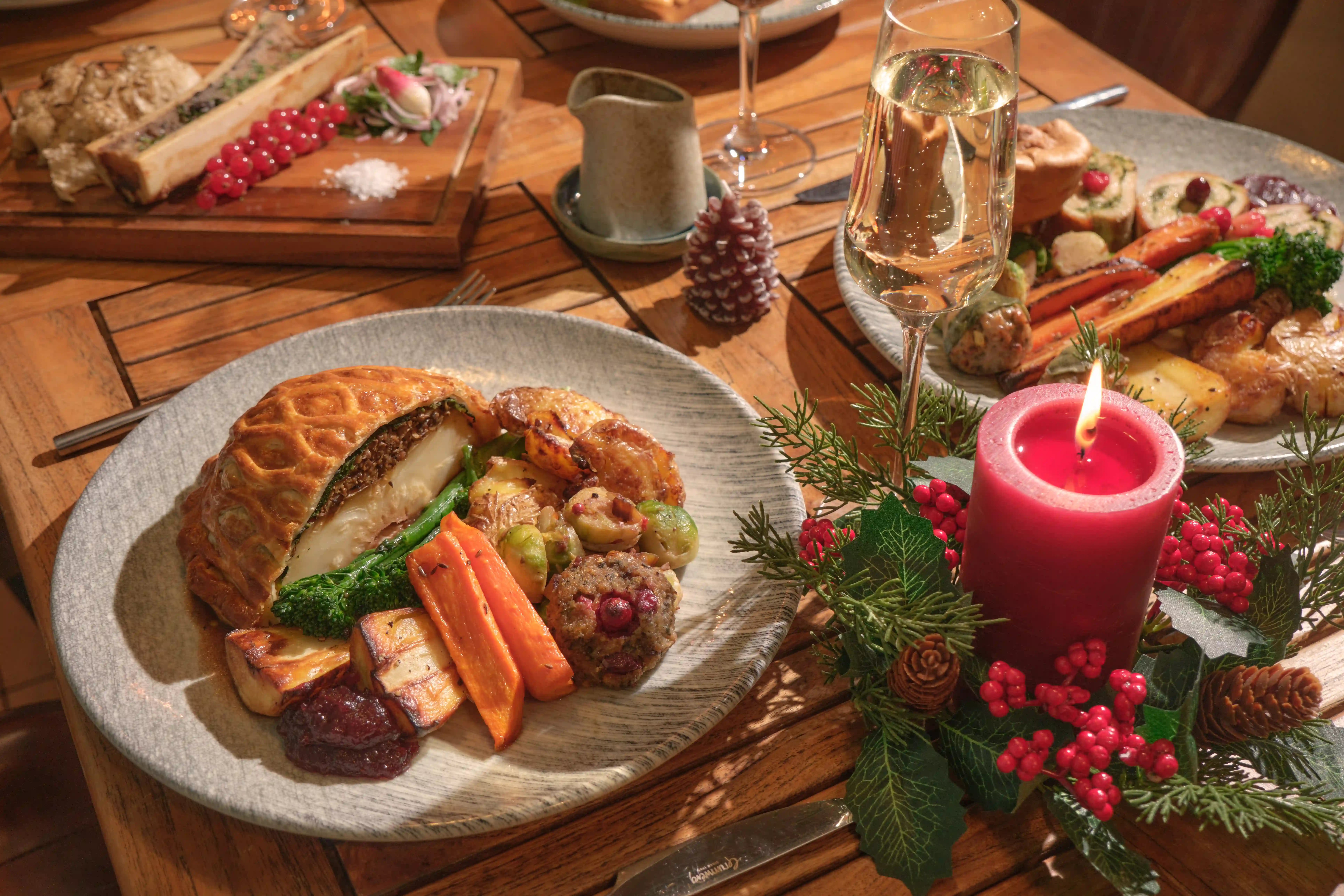 Christmas menu dishes at Burnt Umber